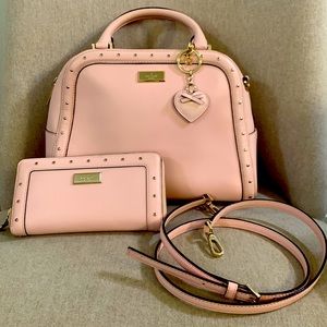 Kate Spade Pink Purse & Wallet & Key Chain Charm